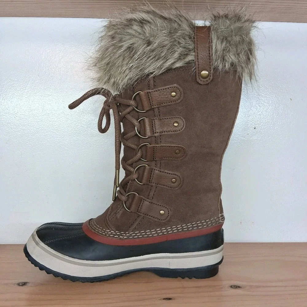 Sorel Joan of Arctic Faux Fur Waterproof Suede Leather Boots‎ Women's Size 6